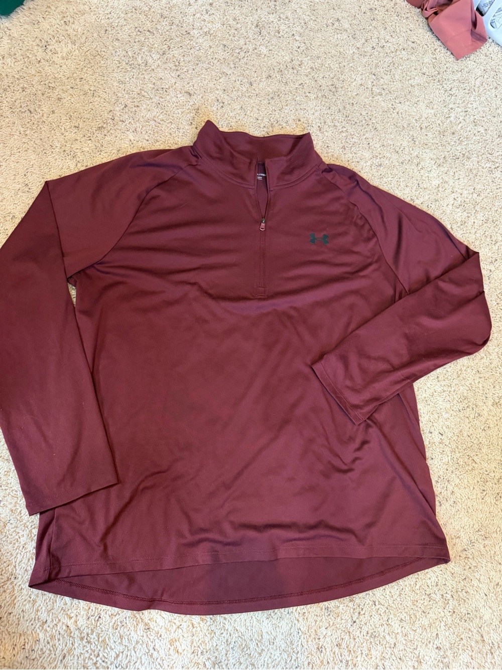 Under Armour Maroon 1/4 Zip Performance Pullover